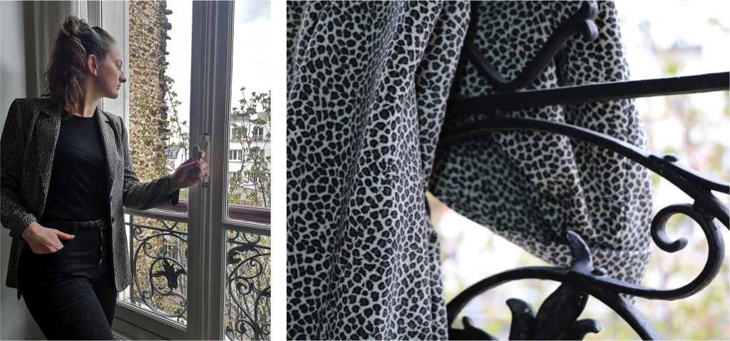 Seconde main tendance : veste léopard noire et blanche